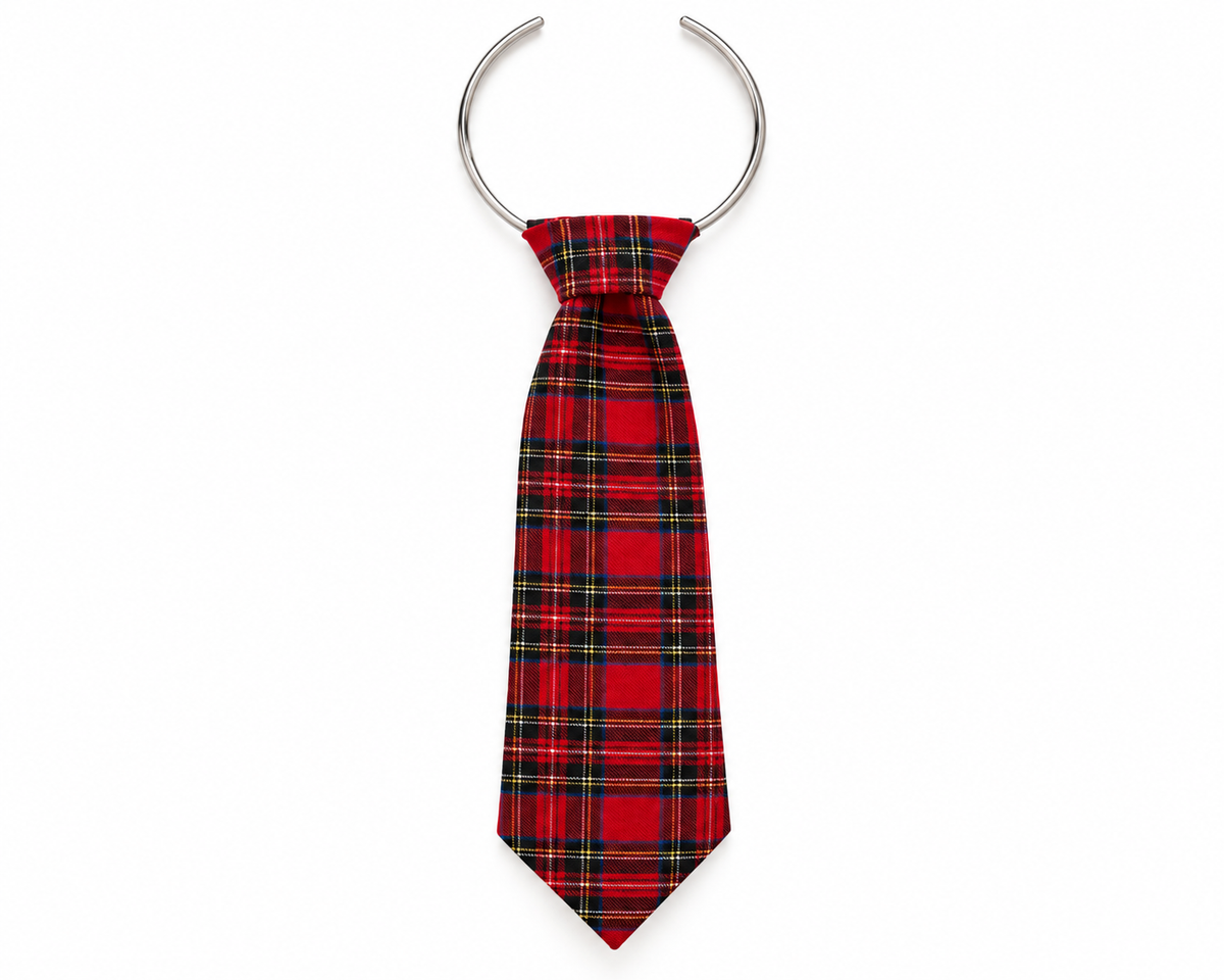Cravatta Guen Alchimia Rosso Tartan con collana | Frida Ventitrè