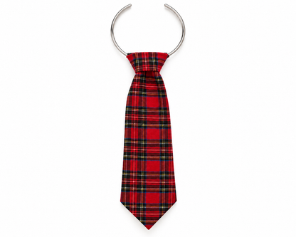 Cravatta Guen Alchimia Rosso Tartan con collana | Frida Ventitrè