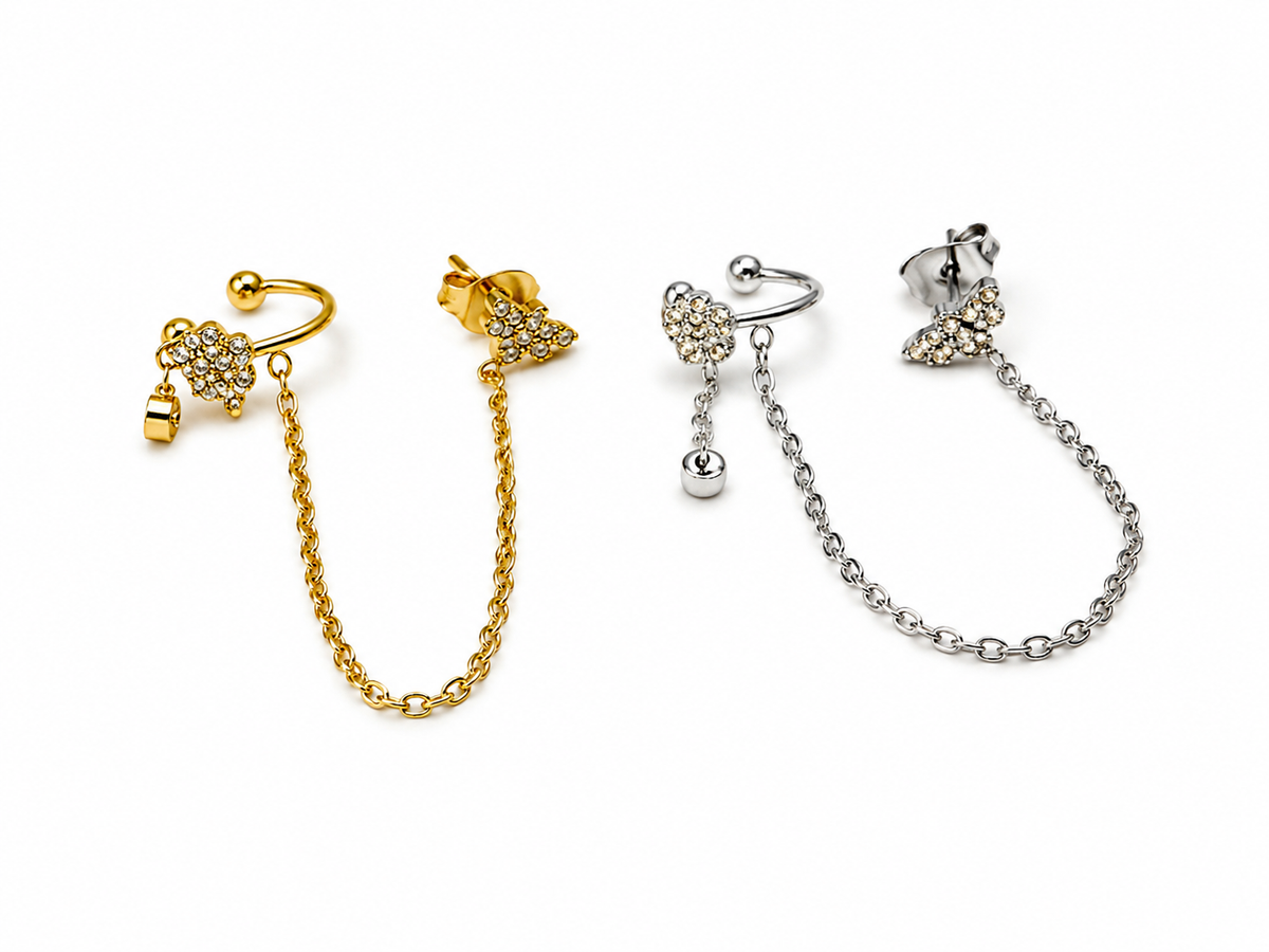 Earcuff Miel Gold e Silver